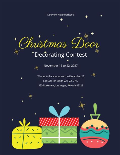 Holiday Door Decorating Contest Flyer Template