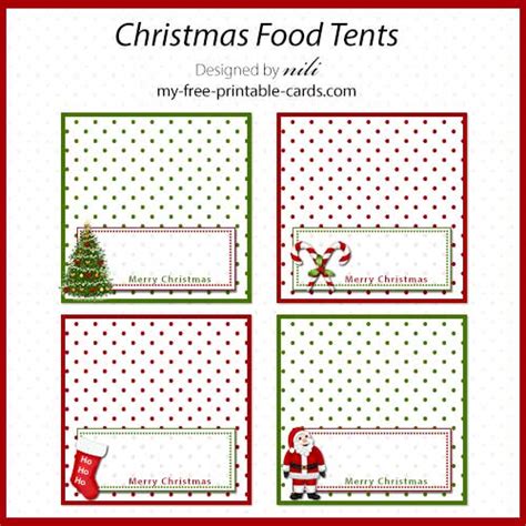 Holiday Food Tent Card Template