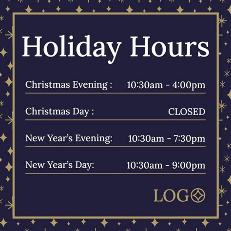 Holiday hours sign template tips