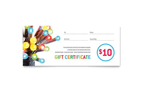 Holiday Lights Gift Certificate Template