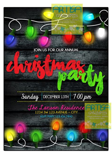 Holiday Lights Party Invitations