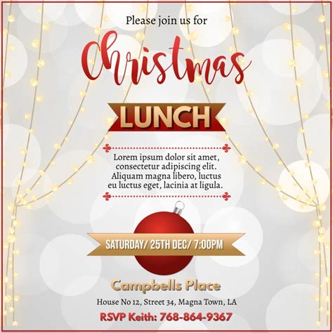 Holiday Lunch Invitation Template 9