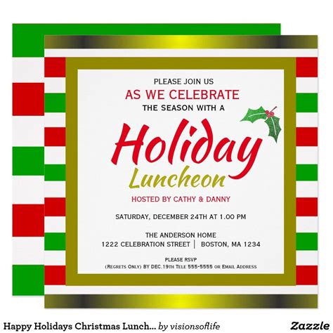 holiday lunch invitation template