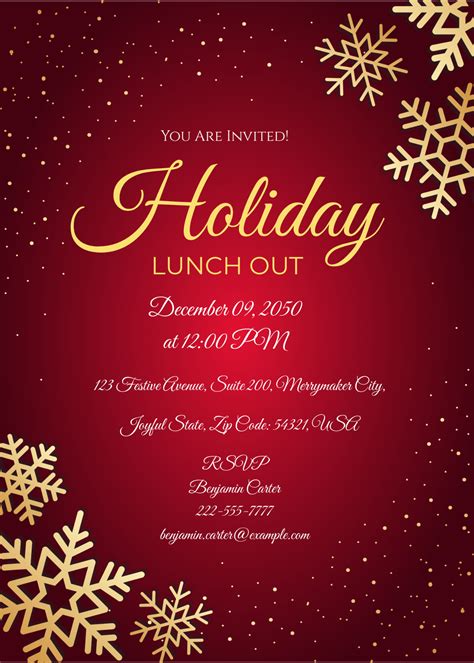 Holiday Lunch Invite Templates