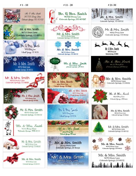 Holiday Mailing Label Designs