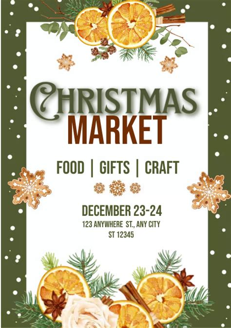 Holiday market flyer template example