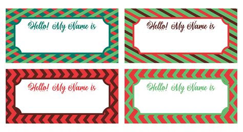 Holiday Name Tag Template 9