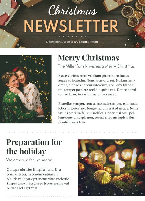 Holiday newsletter template