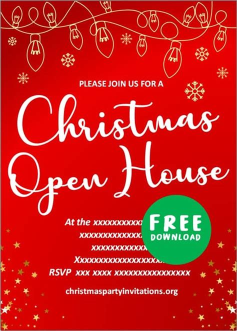 Holiday Open House Invitation Template 1