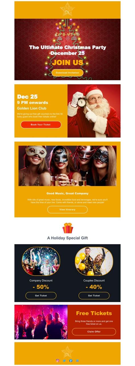 Holiday Party Email Template Designs for Charity