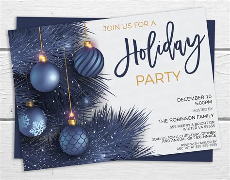 Holiday party invitation template