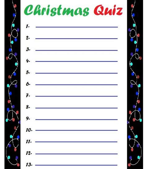 Holiday Quiz Template