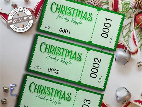 Holiday Raffle Ticket Template