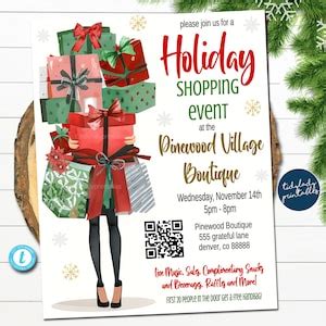 Holiday Shopping Flyer Template with a Bag