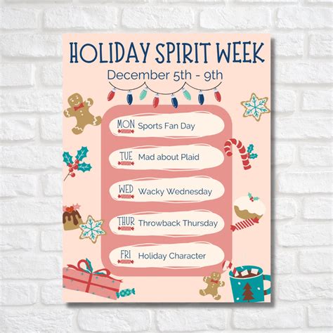 Holiday Spirit Week Flyer Template Photoshop