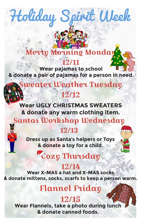 Holiday Spirit Week Flyer Templates