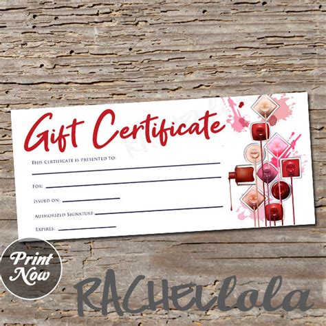 Holiday-Themed Nail Salon Gift Certificate Template