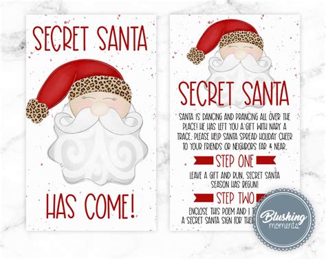 Holiday-themed Secret Santa printable