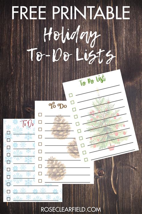 Holiday to-do lists