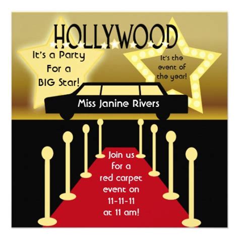 Hollywood Glam Birthday Party Flyer