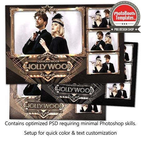 A Hollywood glam photo booth template