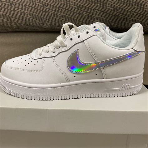 Holographic Air Force 1s with bold accents