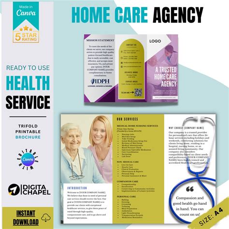 Home Care Brochure Template Canva