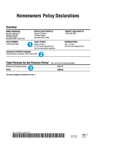 Home Insurance Card Template Example