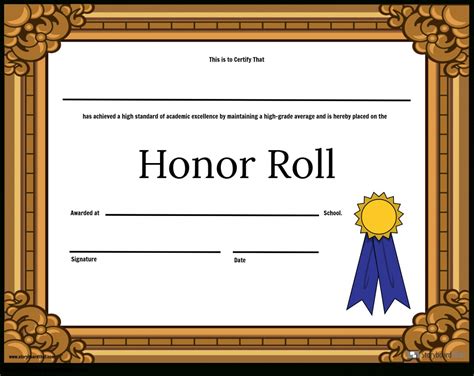 Simple Honor Roll Template