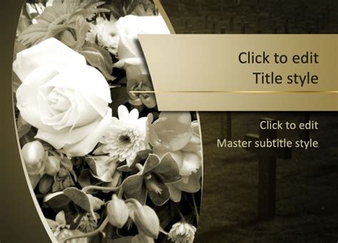 Honoring the deceased with a funeral PowerPoint template background