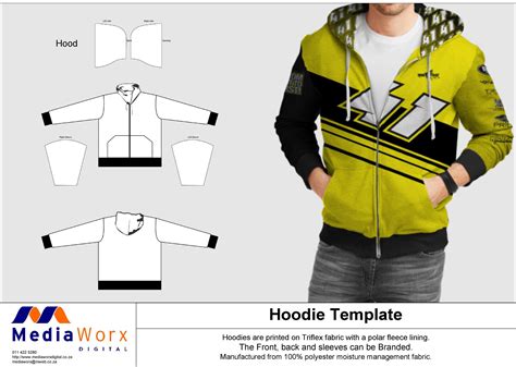 Vector Hoodie Template with Labels and Logos