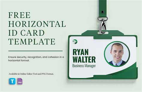 Horizontal ID Badge Template with Rounded Corners