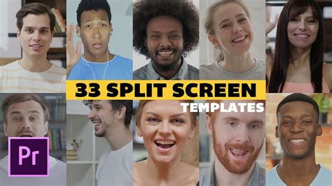 Horizontal split-screen template