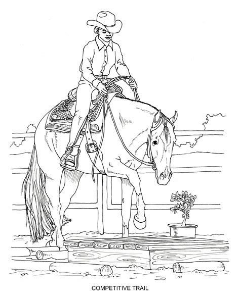 Horse and rider coloring page