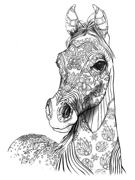 Realistic Horse Coloring Pages Example 2