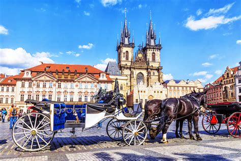 Horse-drawn carriage ride in Prague