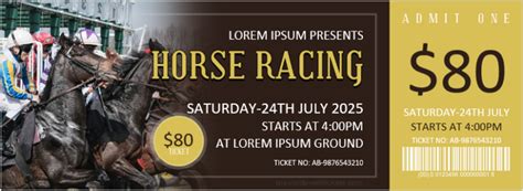 Horse Racing Ticket Template 10