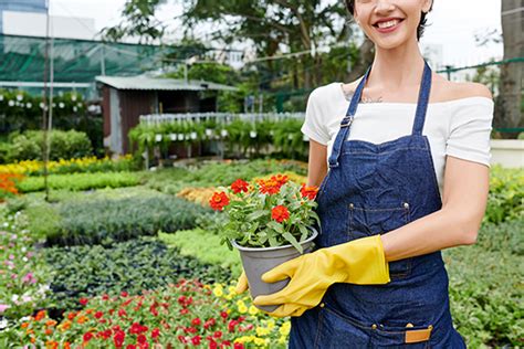 Horticulturist with flowers