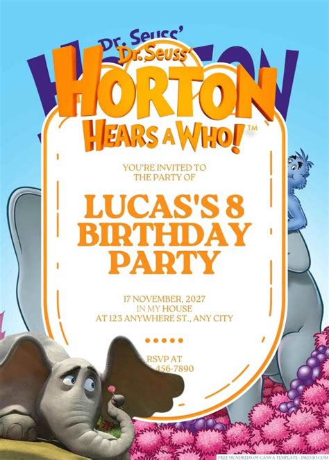 Horton Hears a Who! Invitation