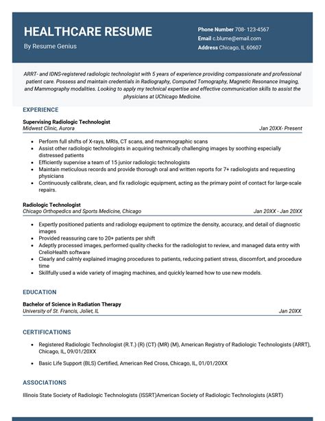 Hospital Resume Template