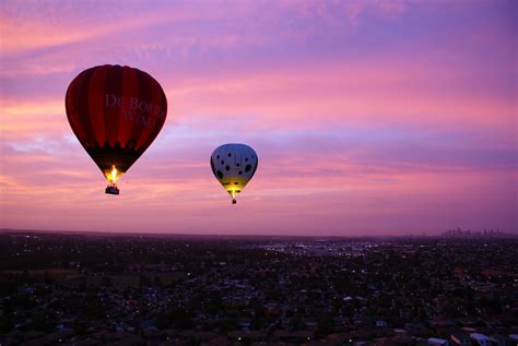 Hot air balloon at sunset