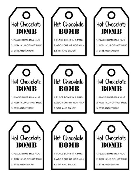 Hot Cocoa Bomb Tag Printable 9