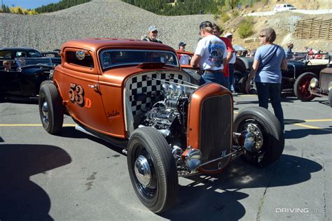 A hot rod gathering at a classic car show