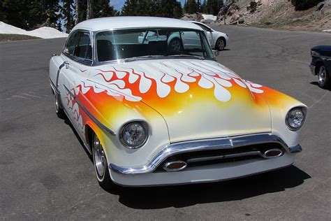 A hot rod with intricate paintwork