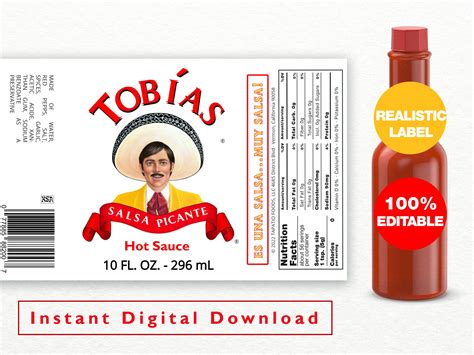 Classic Hot Sauce Label Template