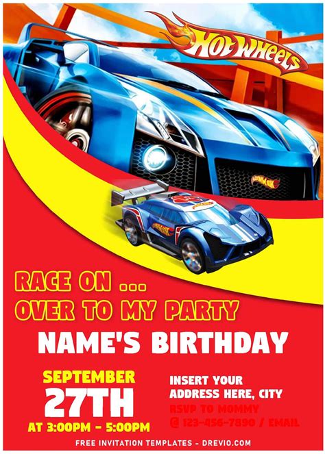 Hot Wheels Birthday Invitation Template Gallery 2