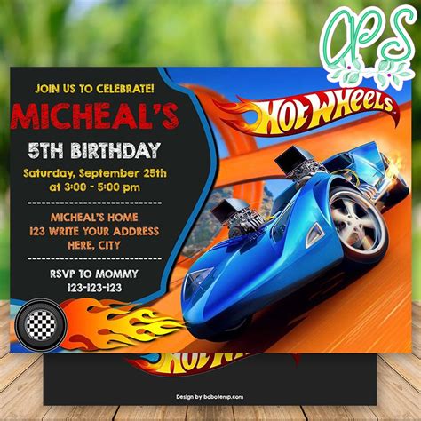 Hot Wheels Birthday Party Invitations