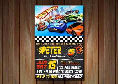 Hot Wheels Garage Invitation