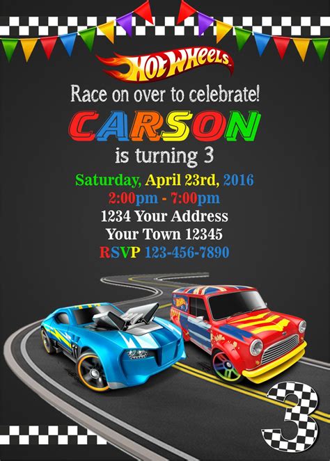 Hot Wheels Track Invitation