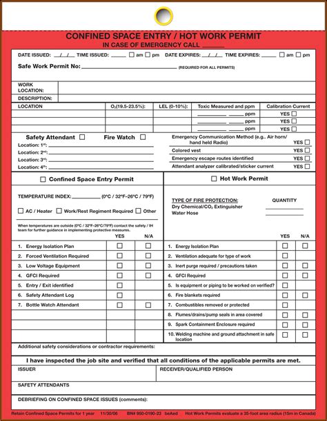 Hot Work Permit Template for Industrial Settings